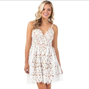 Bailey Blue  Guipure Lace Dress